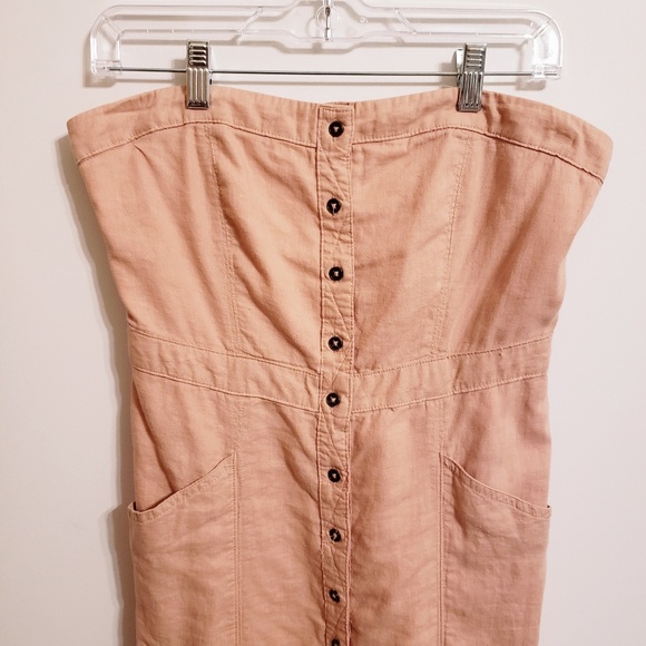 BDG Linen/Rayon Strapless Dress...10 - Picture 2 of 7